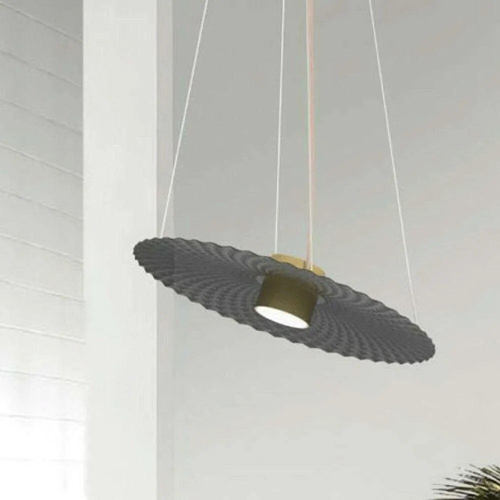 Φωτιστικό Οροφής Ledy/N 9979 Φ50x30/100cm Black-Gold Sikrea Metal,Aluminum