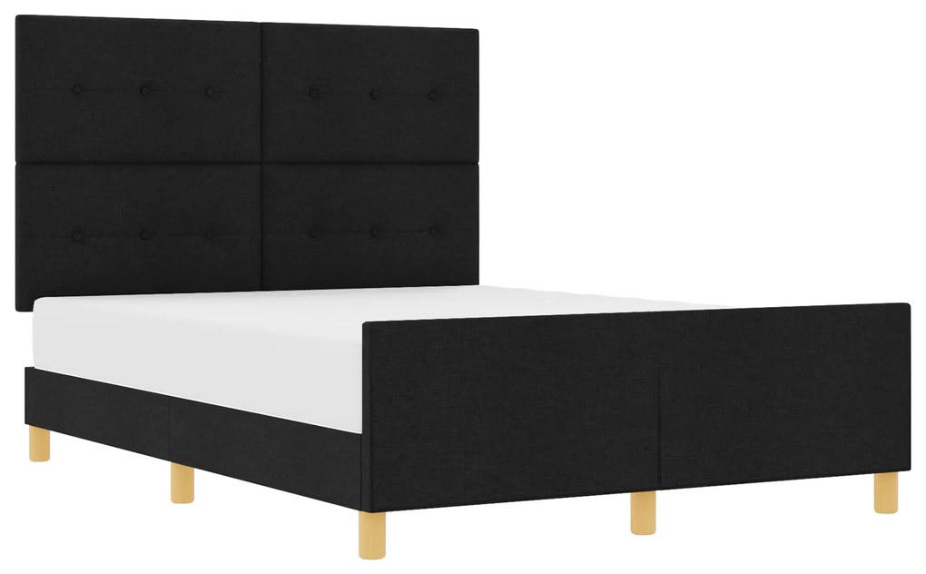 vidaXL Κρεβάτι Μαύρο 140x200 εκ. Υφάσμα
