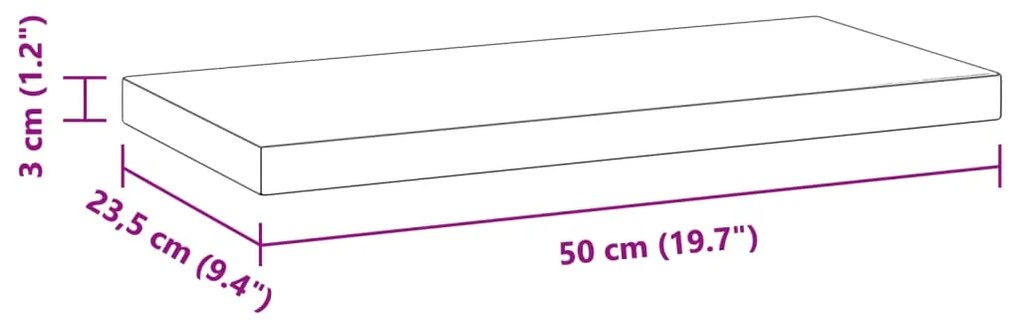 Ράφια Τοίχου 2 τεμ. Μαύρο 50x23,5x3 εκ. Ανοξείδωτο Ατσάλι - Μαύρο