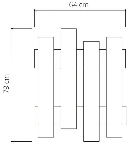 Κρεμάστρα Wave χρώμα φυσικό 64x4x79εκ 64x4x79 εκ.
