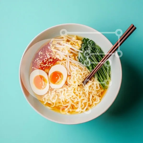 Intra Συλλεκτικό Ξύλινο Παζλ Plywood  4mm - Νόστιμο μπολ Ramen Noodles Σε Ξύλινο Κουτί - Διαστάσεις: 10x10 cm – 25 κομμάτια