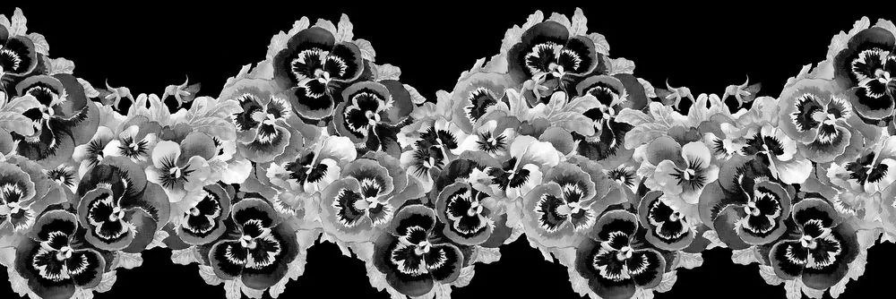 Εικόνα ενός πανέμορφου floral μοτίβου σε ασπρόμαυρο - 120x40