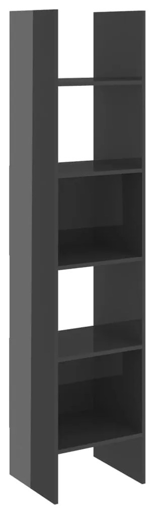 vidaXL Βιβλιοθήκη Γυαλιστερό Γκρι 40 x 35 x 180 εκ. από Μοριοσανίδα