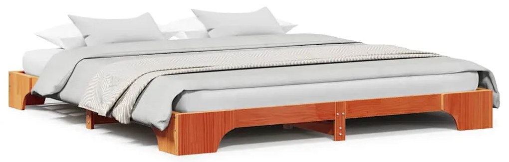 vidaXL Σκελετός Κρεβατιού Κερωτό καφέ 180 x 200 cm