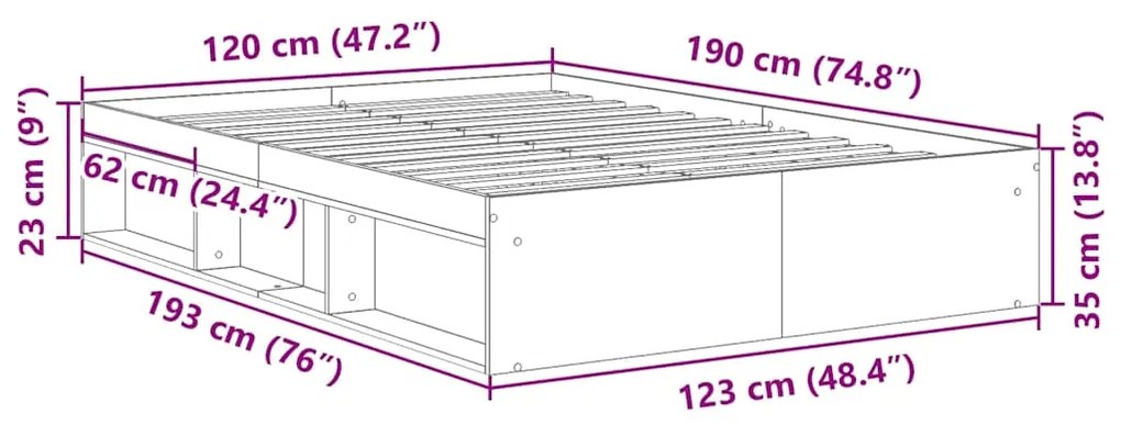 ΠΛΑΙΣΙΟ ΚΡΕΒΑΤΙΟΥ ΧΩΡΙΣ ΣΤΡΩΜΑ 120X190 ΕΚ. ΕΠΕΞΕΡΓΑΣΜΕΝΟ ΞΥΛΟ 3328876