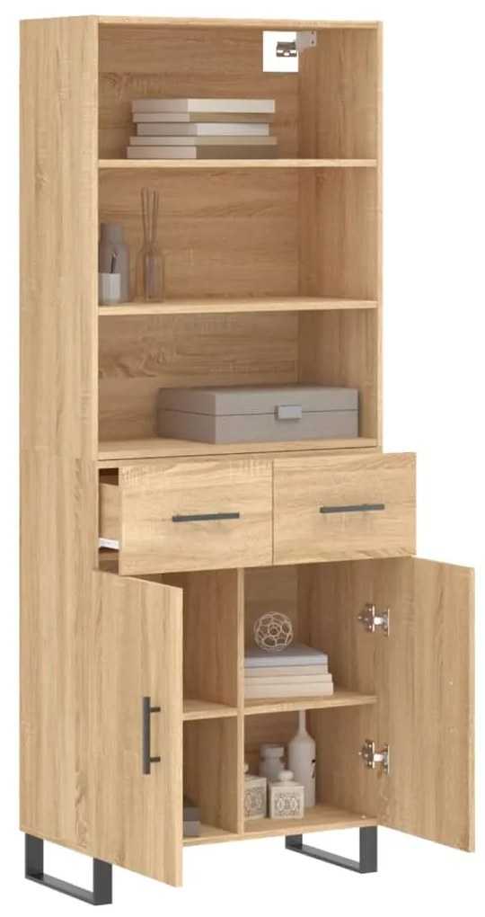 vidaXL Ντουλάπι Sonoma δρυς 69,5 x 34 x 180 εκ. από Επεξεργασμένο Ξύλο