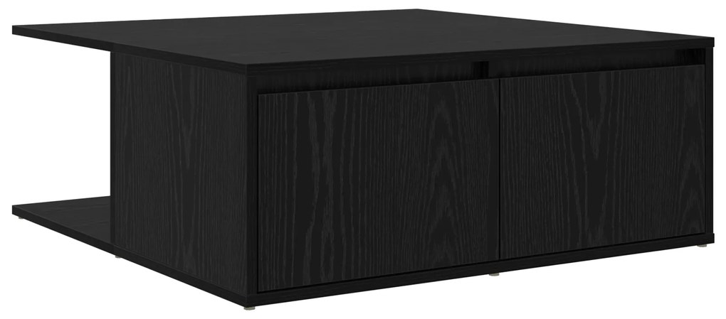 vidaXL Τραπεζάκι σαλονιού with Drawer Μαύρη δρυς 80 x 80 x 31 cm