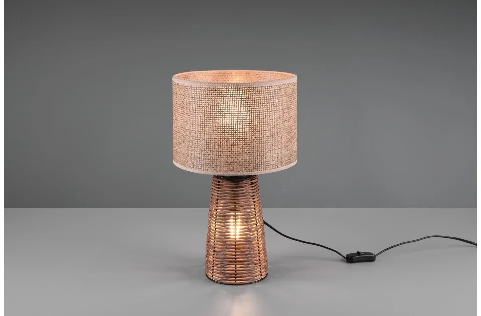 Επιτραπέζιο Φωτιστικό 2xE27 Καφέ Ρατάν Straw R50972026 Trio Lighting-R50972026-Καφέ R50972026