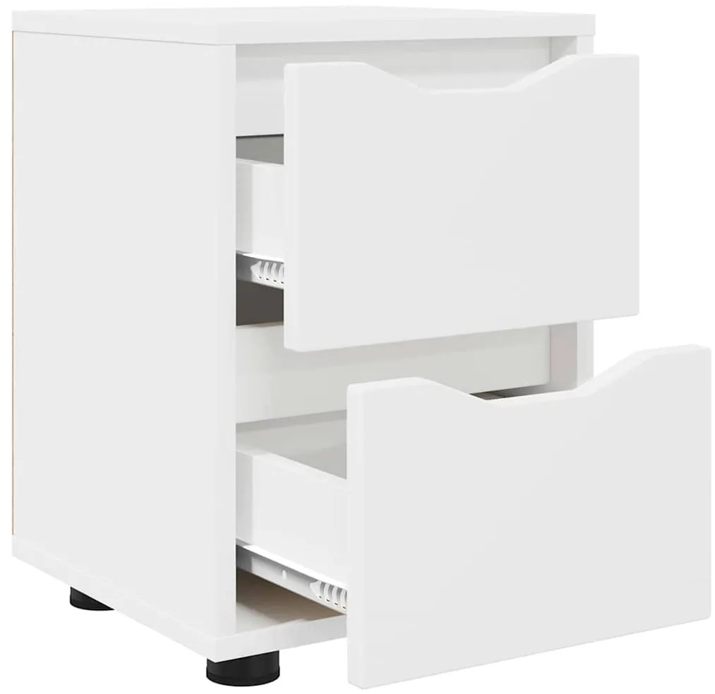 vidaXL Κομοδίνο με συρτάρι Λευκό 30,5 x 30 x 43 εκ Επεξεργασμένο ξύλο