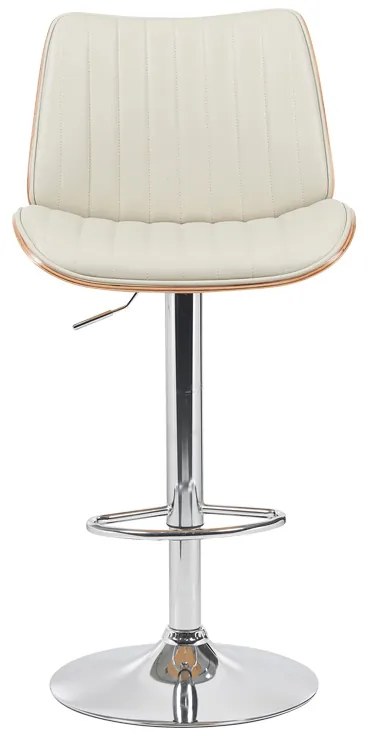 Σκαμπό μπαρ Amani pakoworld περιστρεφόμενο μπεζ pu-βάση χρωμίου 50.5x54x87.5-107.5εκ