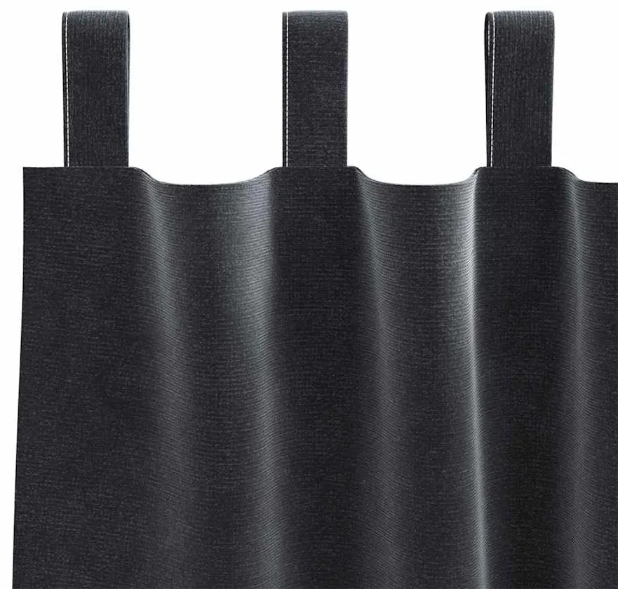 vidaXL Κουρτίνες με κουρτίνες 2 pcs Σκούρο γκρι 140 x 245 cm Βελούδο