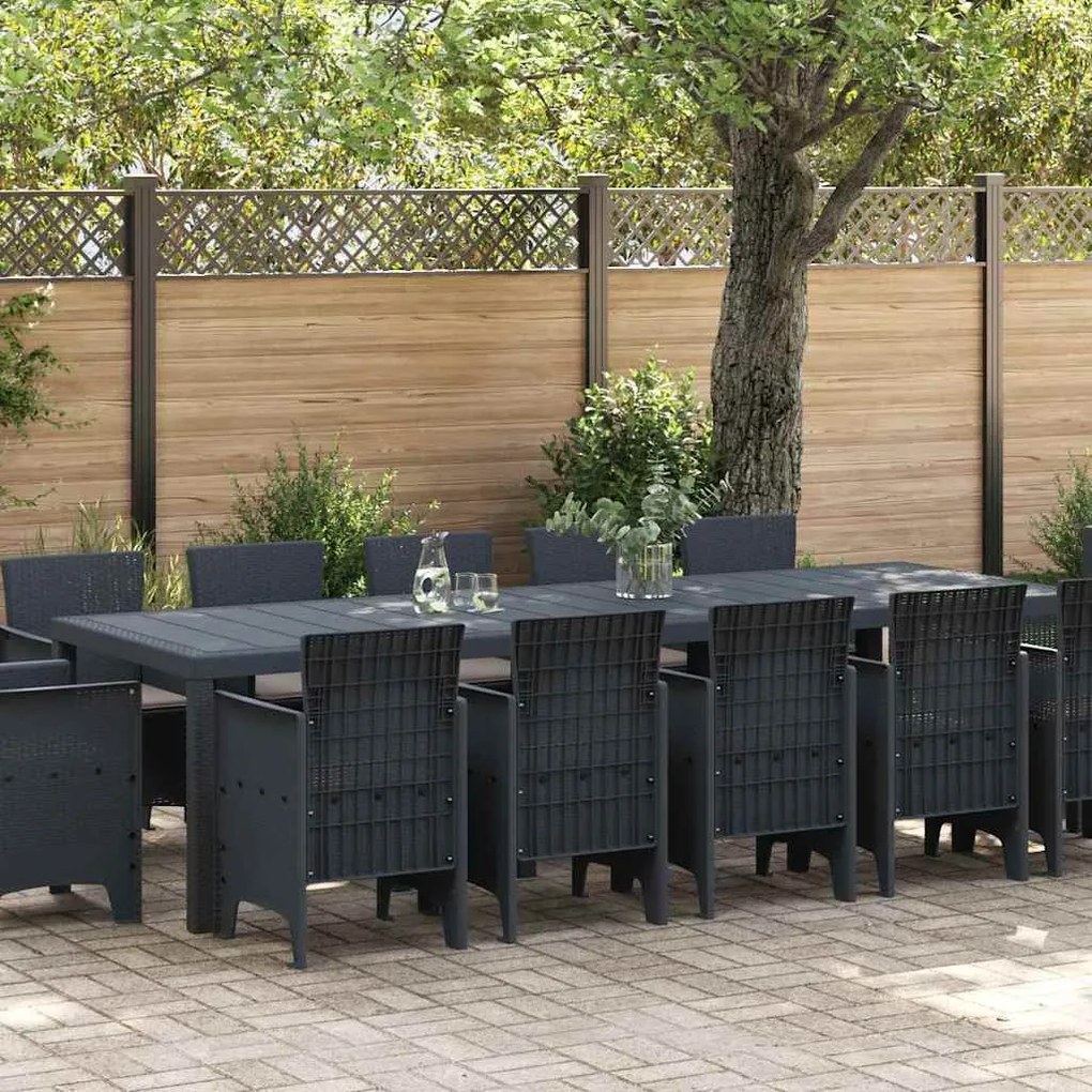 vidaXL Σετ Τραπεζαρίας Κήπου με Μαξιλάρια 13 pcs Ανθρακί Μεγάλο