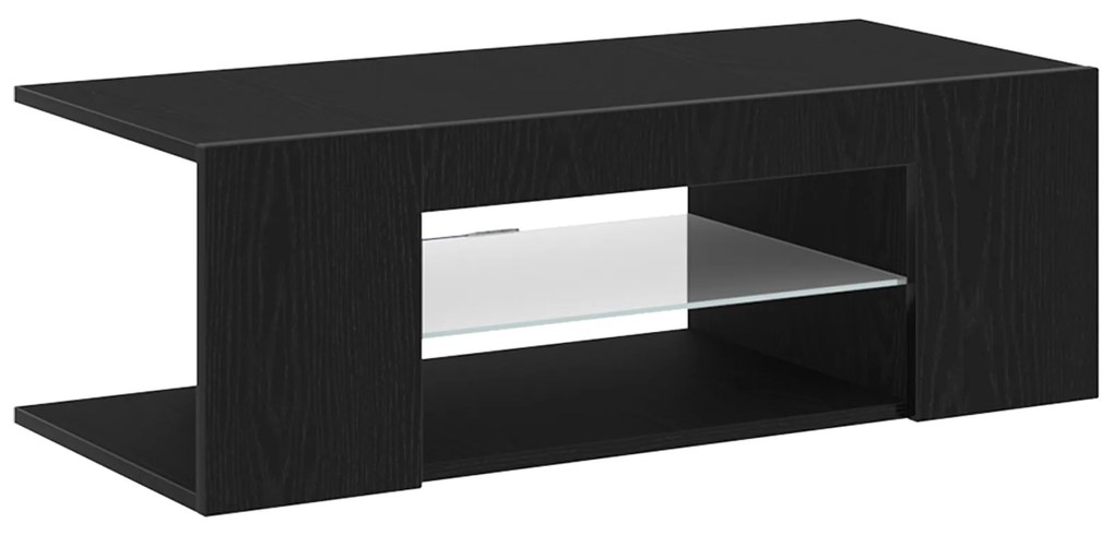 vidaXL Ντουλάπα τηλεόρασης με LED φώτα Μαύρη Δρυς 90x39x30 εκ από επεξεργασμένο ξύλο