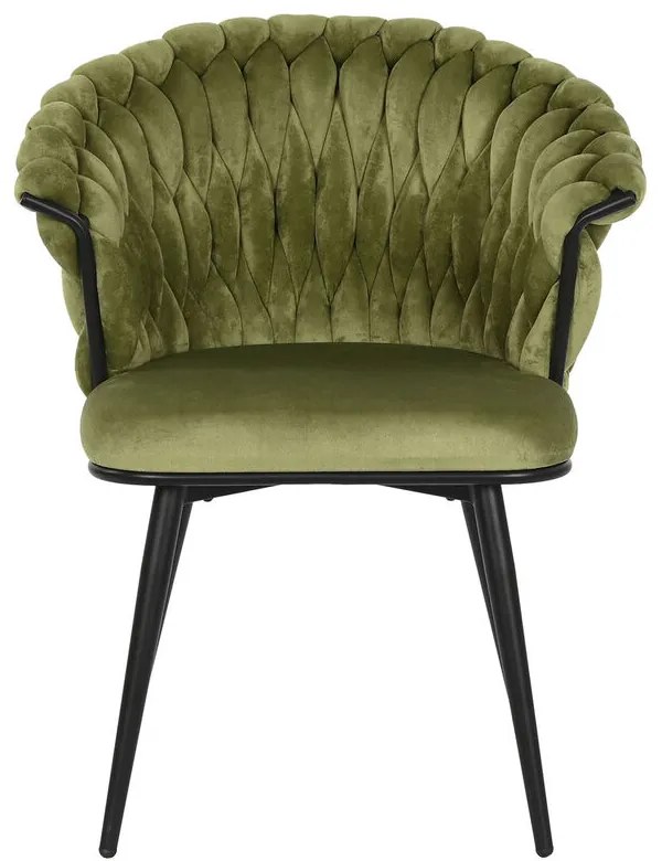 Καρέκλα DKD Home Decor Μαύρο Πράσινο πολυεστέρας Βελούδο Μέταλλο 66 x 60 x 84 cm