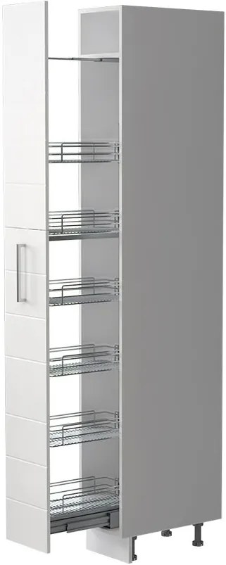 Επιδαπέδιο ντουλάπι ψηλό Hudson K23-30-1KZ-Ασημί - Λευκό