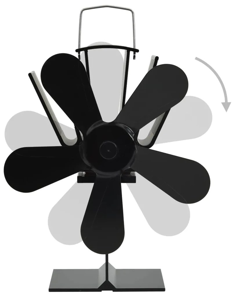 vidaXL Αερόθερμο Σόμπας Μαύρο με 5 Πτερύγια
