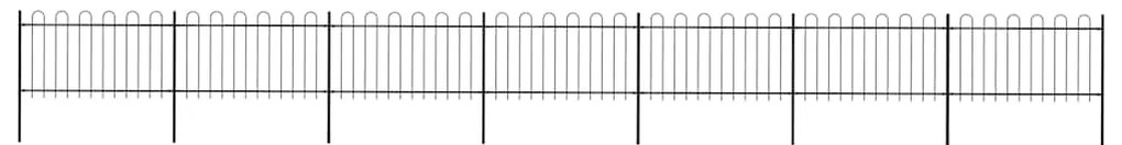 vidaXL Φράχτης Κήπου με Κορυφή από Ατσάλι, Μαύρος 1248 x 100 εκ.