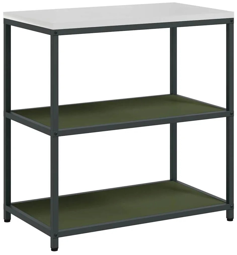 vidaXL Σετ Αποθήκευσης Κουζίνας με ράφι με πόρτα 2 pcs Ελιά Πράσινη