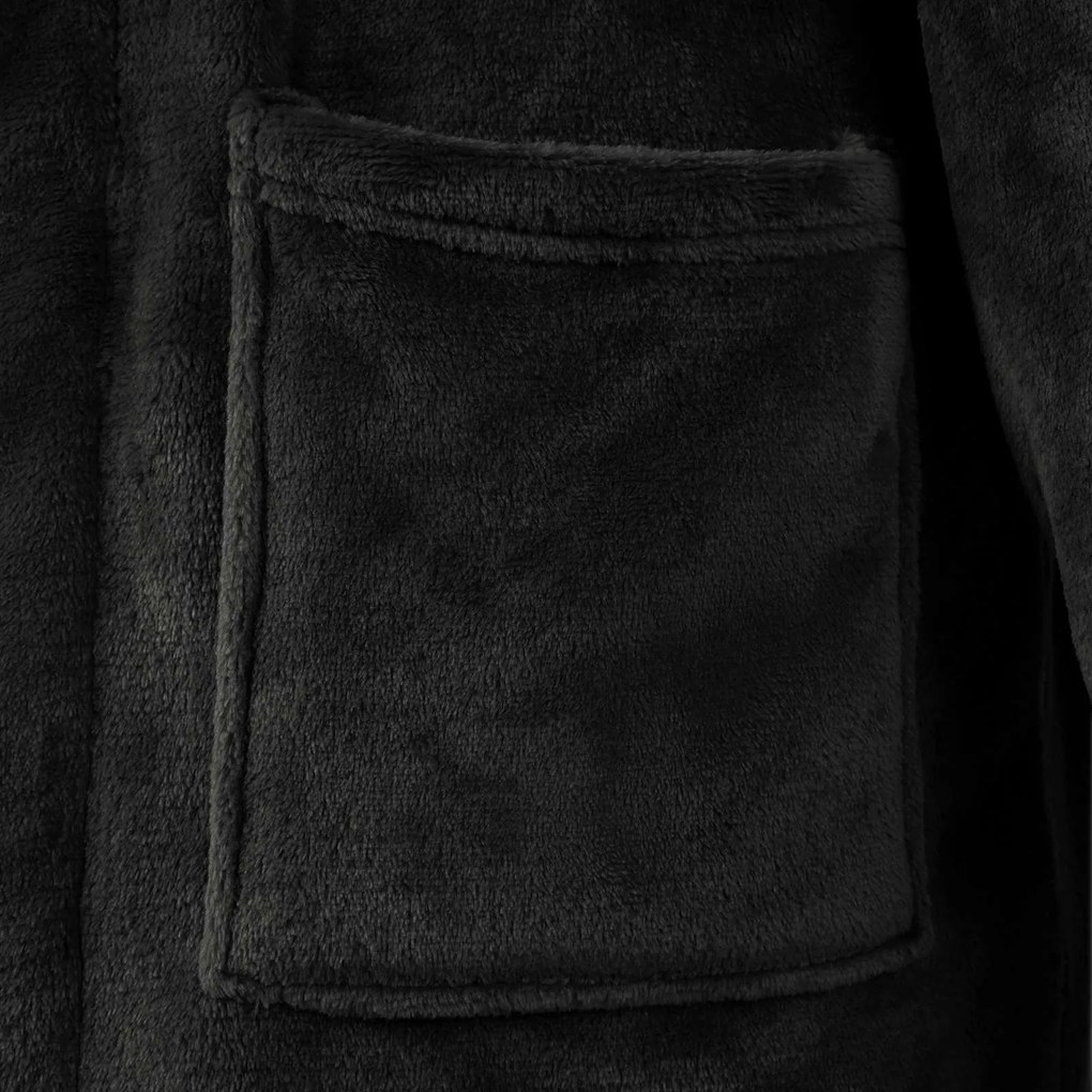 vidaXL Ρόμπα χωρίς Κουκούλα Μαύρο s Φανέλα