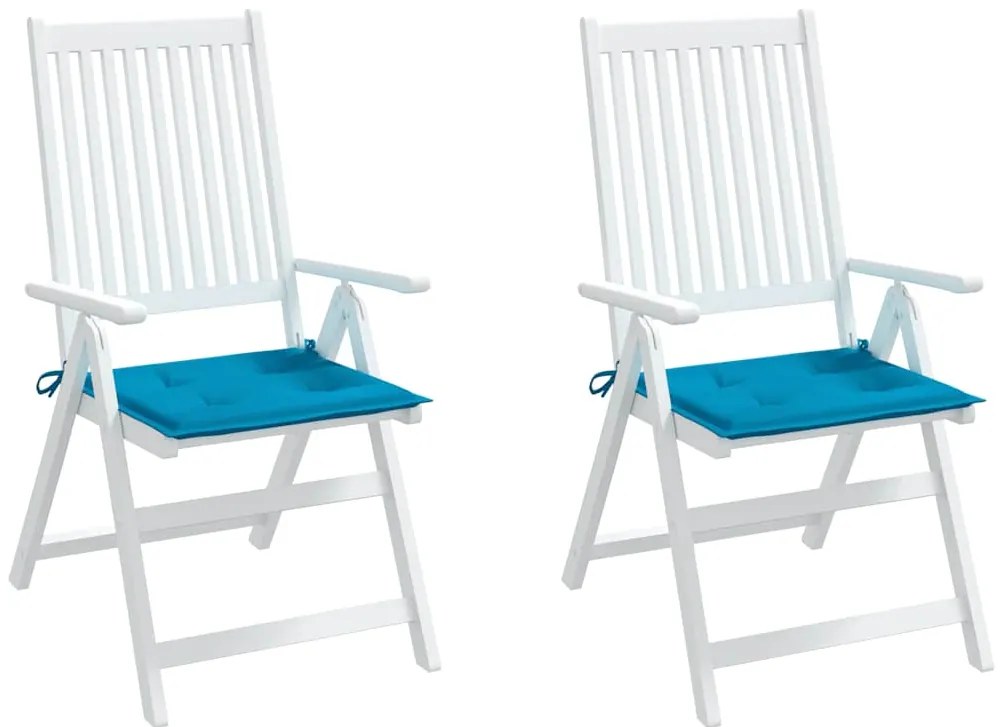 vidaXL Μαξιλάρια Καρέκλας Κήπου 2 τεμ. Μπλε 40x40x4 εκ. Υφασμάτινα