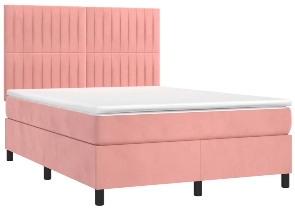 ΚΡΕΒΑΤΙ BOXSPRING ΜΕ ΣΤΡΩΜΑ ΡΟΖ 140X190 ΕΚ. ΒΕΛΟΥΔΙΝΟ 3143144