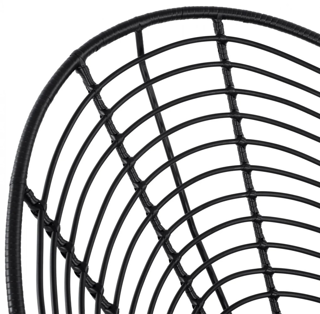 Καρέκλα - Πολυθρόνα ALLEGRA C5458.02 Μεταλλική με Wicker Μαύρο Τύπου Φωλιά 73x83x86Υ εκ. 73x83x86 εκ.