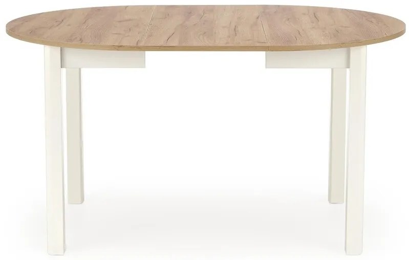 Τραπέζι Houston 961δρυς + Άσπρο Άσπρο, Craft δρυς, Άσπρο, 76cm, 29 kg, Επιμήκυνση, Ινοσανίδες μέσης πυκνότητας, Φυσικό ξύλο καπλαμά | Epipla1.gr