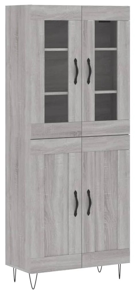 vidaXL Ντουλάπι Γκρι Sonoma 69,5 x 34 x 180 εκ. Επεξεργασμένο Ξύλο