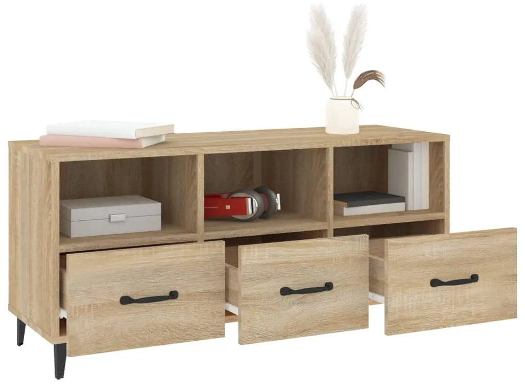 vidaXL Έπιπλο Τηλεόρασης Sonoma Δρυς 102x35x50 εκ. Επεξεργ. Ξύλο