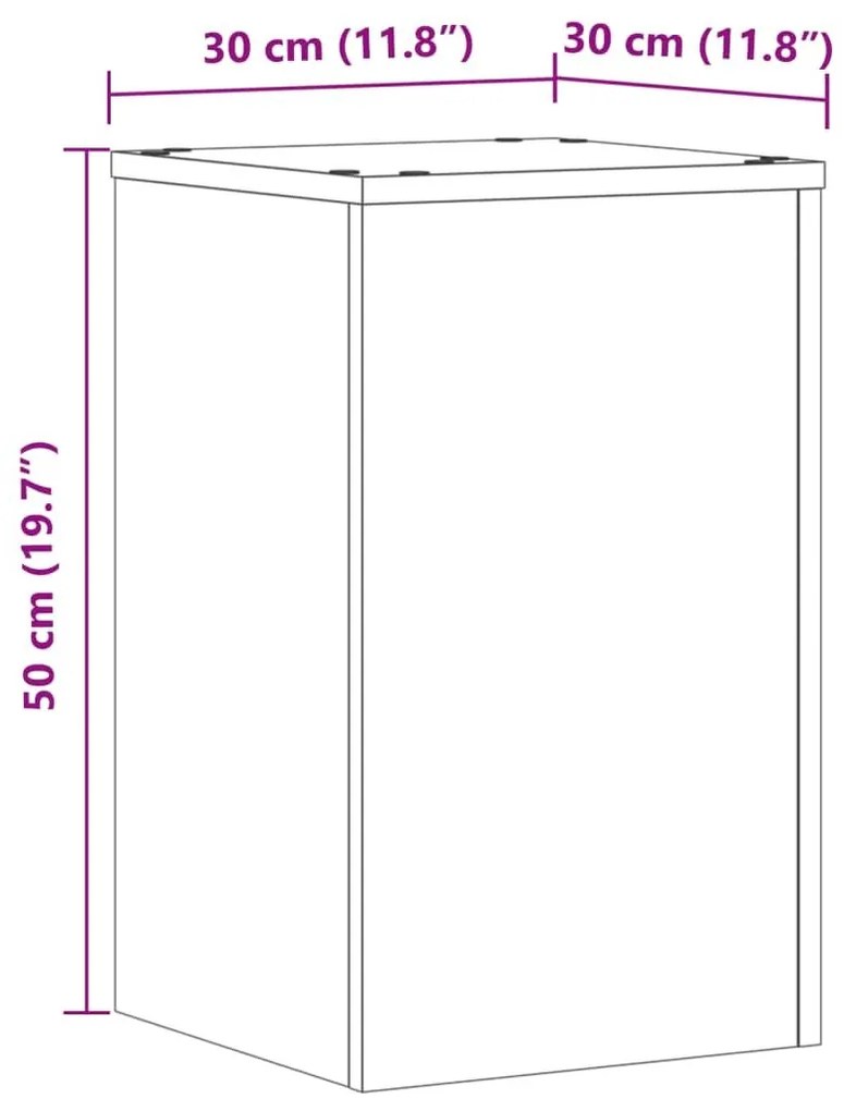 Βάσεις Φυτών 2 Τεμ. Sonoma Δρυς 30x30x50 εκ. Επεξεργασμένο Ξύλο - Καφέ