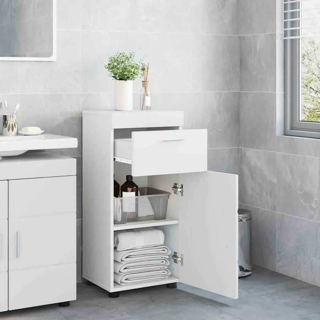 vidaXL Ντουλάπι Μπάνιου με αποθήκευση TULUM Λευκό 37 x 31.5 x 82 εκ