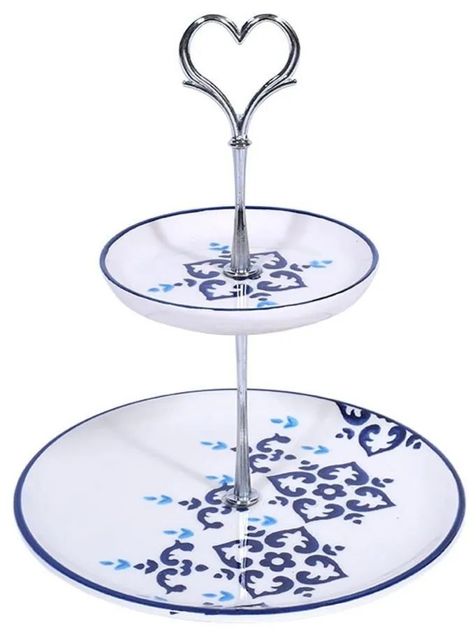 Ορντεβιέρα Διώροφη Turqoise 24Εκ 1-855-91-041 Πορσελάνη White-Purple Etiquette Porcelain