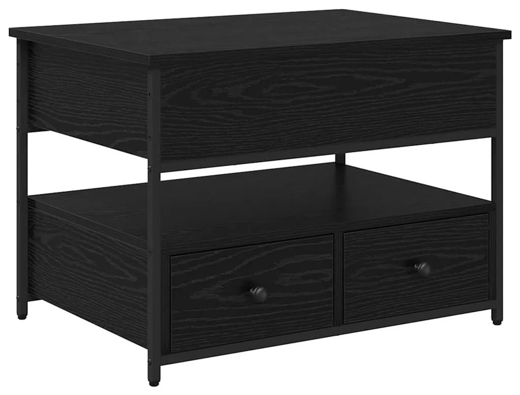 vidaXL Τραπεζάκι σαλονιού με συρτάρι Μαύρη Οξυά 70 x 50 x 54.5 εκ