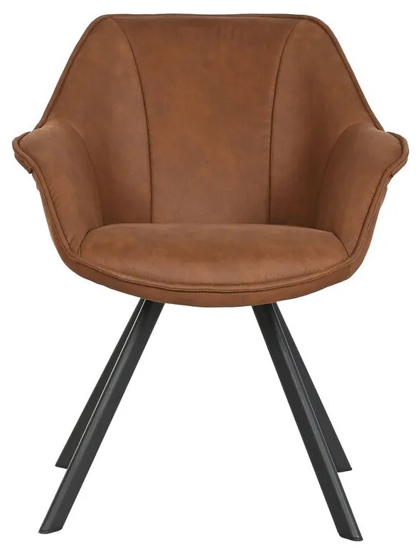 Καρέκλα Τραπεζαρίας Home ESPRIT Μαύρο Camel Μέταλλο Μικροΐνες 64 x 67 x 85 cm 67 x 64 x 83 cm