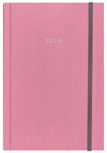 Next ημερολόγιο 2025 fabric ημερήσιο δετό ροζ με λάστιχο 17x25εκ.  τμχ.