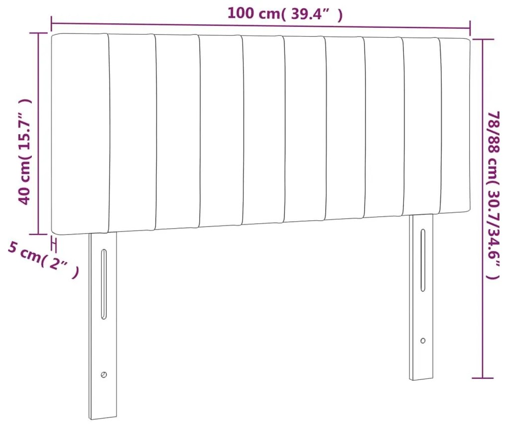 Κεφαλάρι Κρεβατιού Σκούρο Γκρι 100x5x78/88 εκ. Βελούδινο (US) - Γκρι