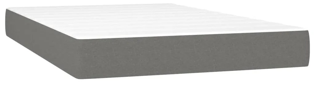 vidaXL Κρεβάτι Boxspring με Στρώμα Σκούρο Γκρι 120x200 εκ. Υφασμάτινο