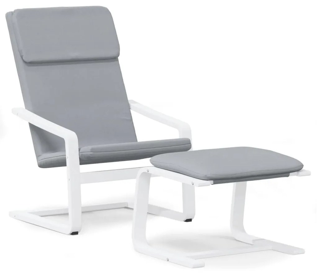vidaXL Πολυθρόνα Relax Ανοιχτό Γκρι Υφασμάτινη με Υποπόδιο