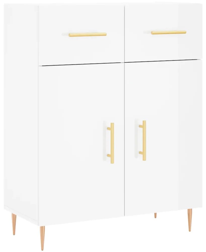 vidaXL Ντουλάπι Γυαλιστερό Λευκό 69,5x34x90 εκ. Επεξεργασμένο Ξύλο