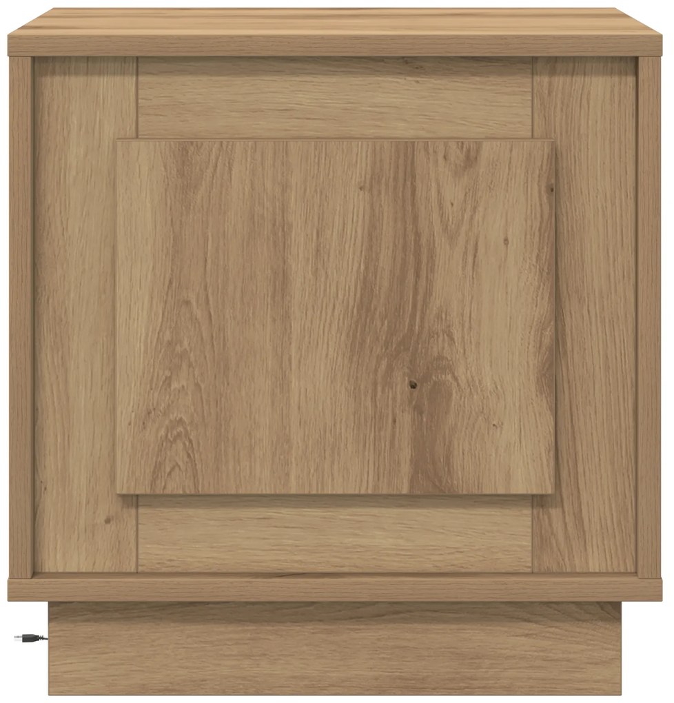 vidaXL Κομοδίνο με LED Φώτα Artisan Oak 44x34,5x45 εκ.