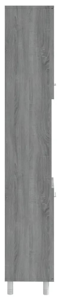 Ντουλάπι Μπάνιου Γκρι Sonoma 30x30x179 εκ. Επεξεργασμένο Ξύλο - Γκρι