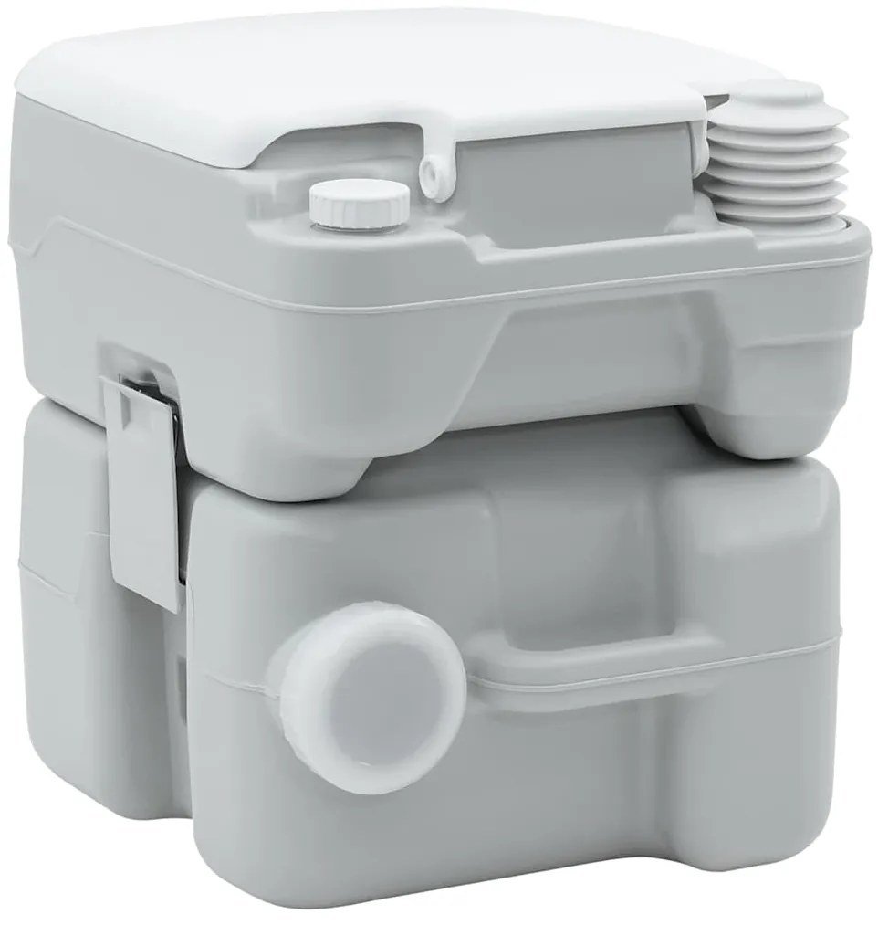 vidaXL Τουαλέτα Κάμπινγκ Γκρι και Λευκό 41,5 x 36,5 x 42 εκ.