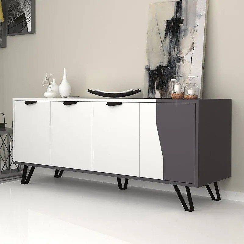 ΜΠΟΥΦΕΣ JASMINE MEGAPAP ΧΡΩΜΑ ΛΕΥΚΟ - ΑΝΘΡΑΚΙ 160X45X78ΕΚ.