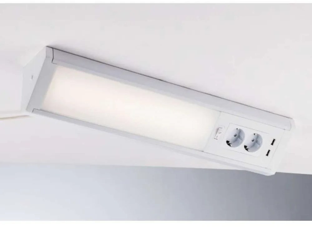 Φωτιστικό Γραμμικό Habilis LED-HABILIS-AP 15W Led Με 2 Πρίζες 2xUSB 78,5x9,2x9,2cm White Intec Πλαστικό