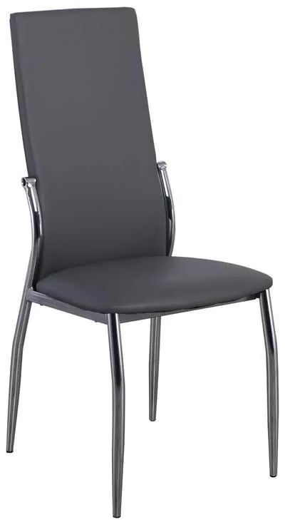 Καρέκλα FRESH K/D Χρώμιο/Pvc Γκρι 45x52x100cm (Σετ 4 ΤΕΜ)