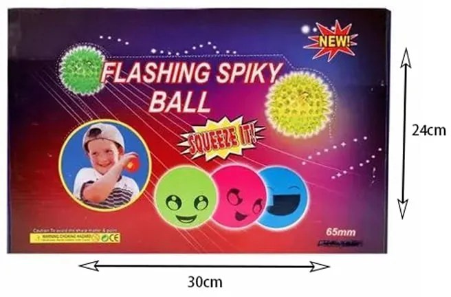 Παιχνίδι μπαλάκι με φως 12τμχ - Flashing spiky ball