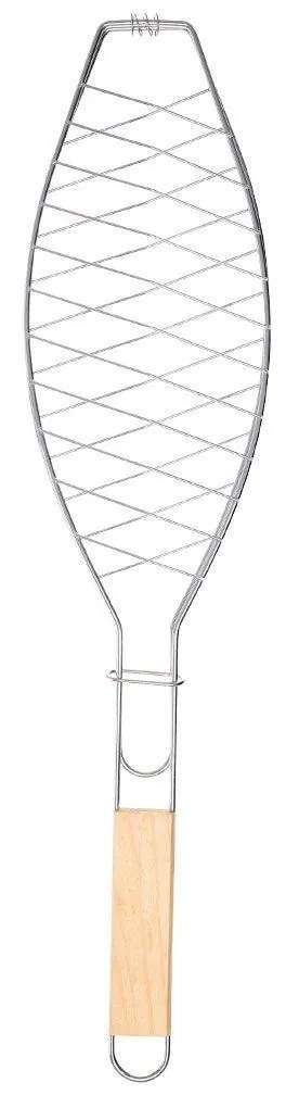 ESTIA ΣΧΑΡΑ ΨΗΣΙΜΑΤΟΣ ΨΑΡΙΟΥ BARBEQUE ΜΕΤΑΛΛΙΚΗ 33x14cm ΜΕ ΞΥΛΙΝΗ ΛΑΒΗ