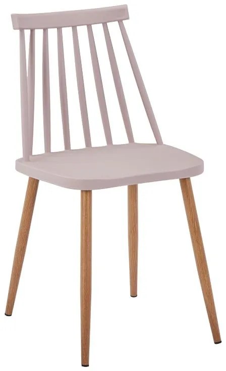 Καρέκλα Aurora I pp σε μόκα απόχρωση-πόδι μεταλλικό φυσικό 43x48x79εκ 43x48x79 εκ.