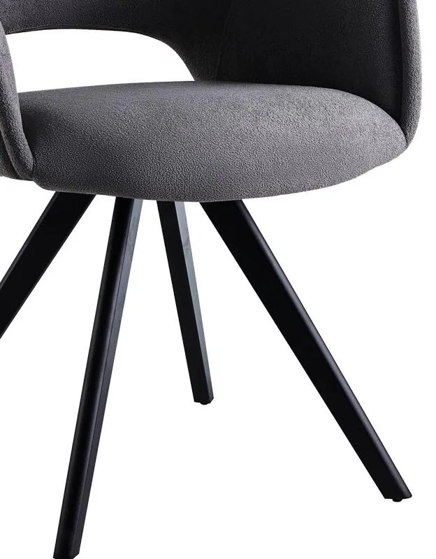 Καρέκλα - Πολυθρόνα Soreyia περιστρεφόμενη ανθρακί ύφασμα-πόδι μαύρο μέταλλο 63x59x83εκ 63x59x83 εκ.