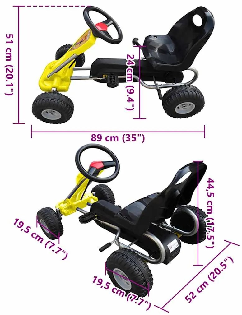 GO KART ΜΕ ΠΕΤΑΛΙΑ ΚΙΤΡΙΝΟ 90252